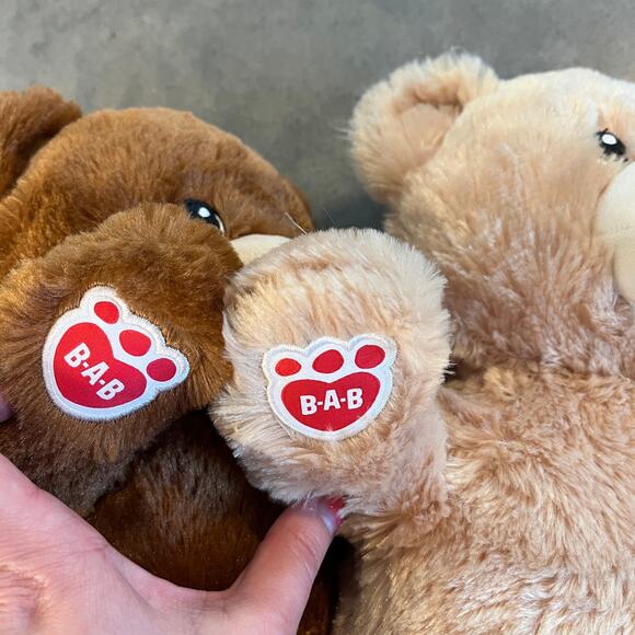 Build a Bear BAB Birthday brown beige 2 bear bundle original classic size 16" - Picture 2 of 8